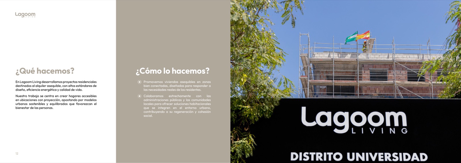 Página interior del dossier corporativo de Lagoom Living