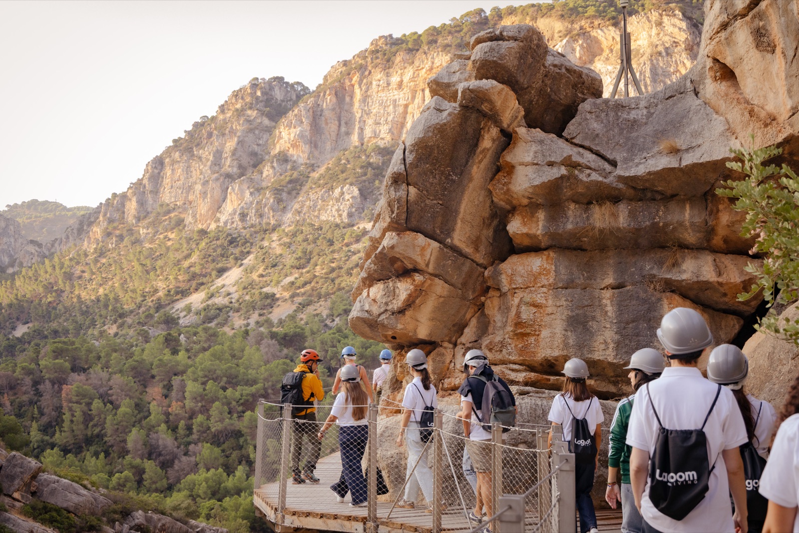 The Lagoom Living team walking the Caminito del Rey