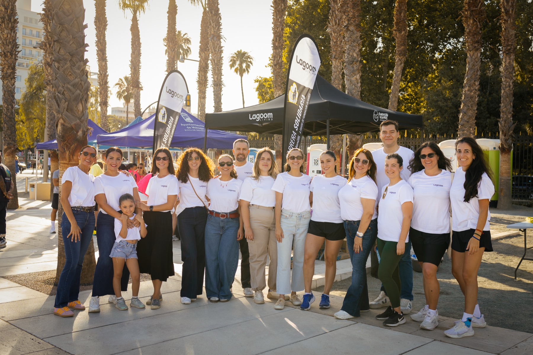 The Lagoom Living team at the tent of the Fundación Olivares 4th Charity Run